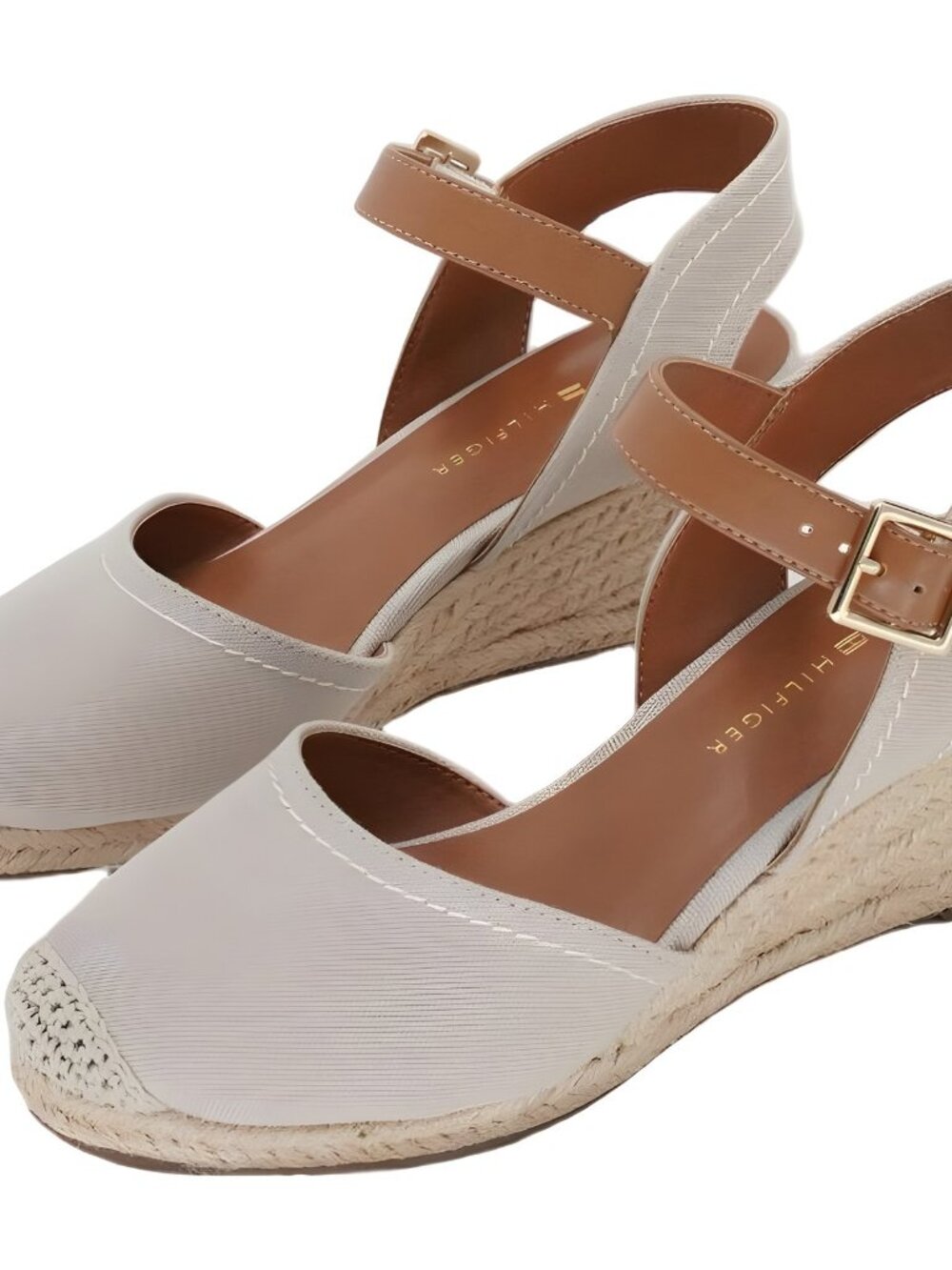 Tommy Hilfiger Nilsa Espadrille Wedge Sandals Light Natural 7M - Picture 2 of 6